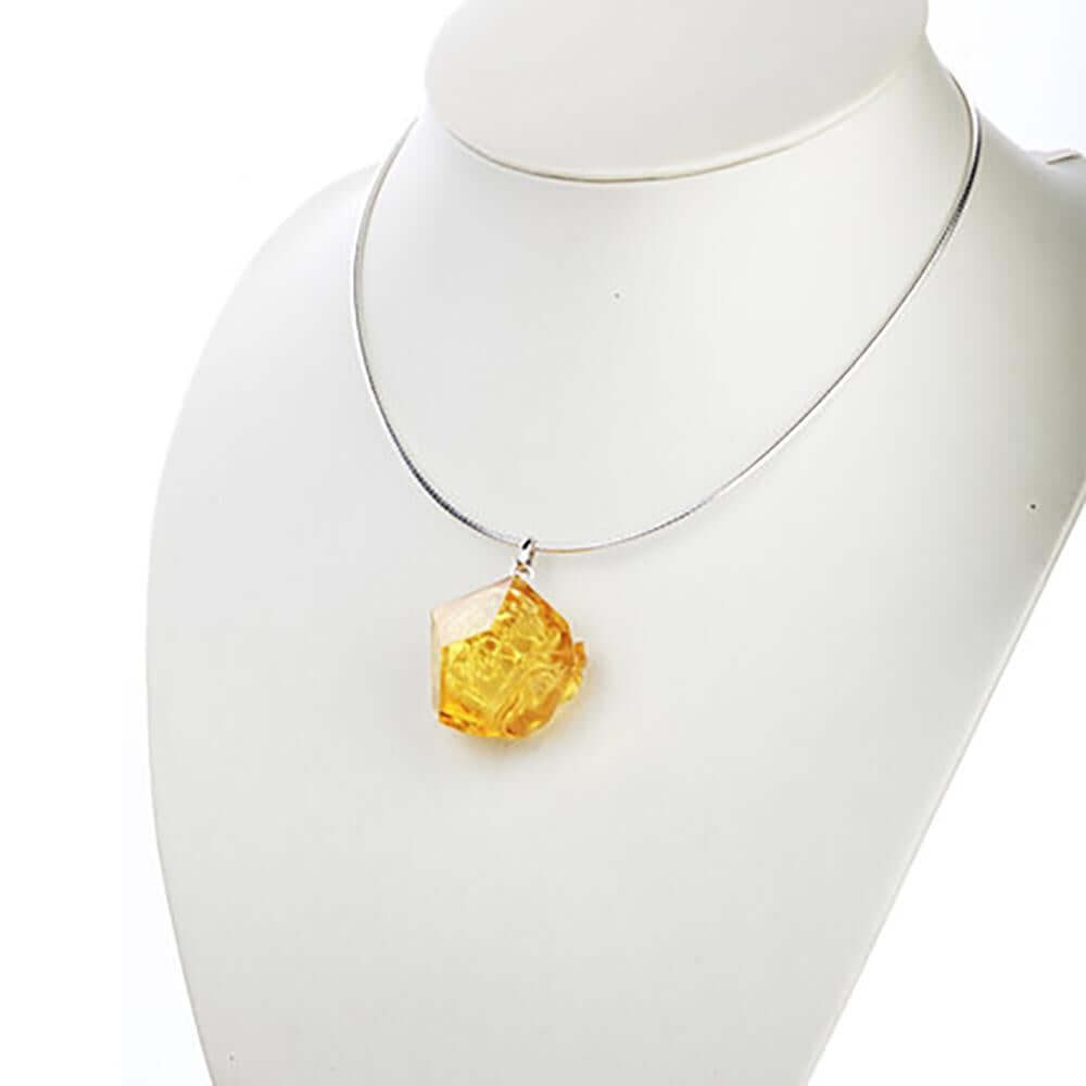 LIULI Crystal Art Crystal and Sterling Silver "A Sky in Bloom" Flower Pendant Necklace in Light Amber