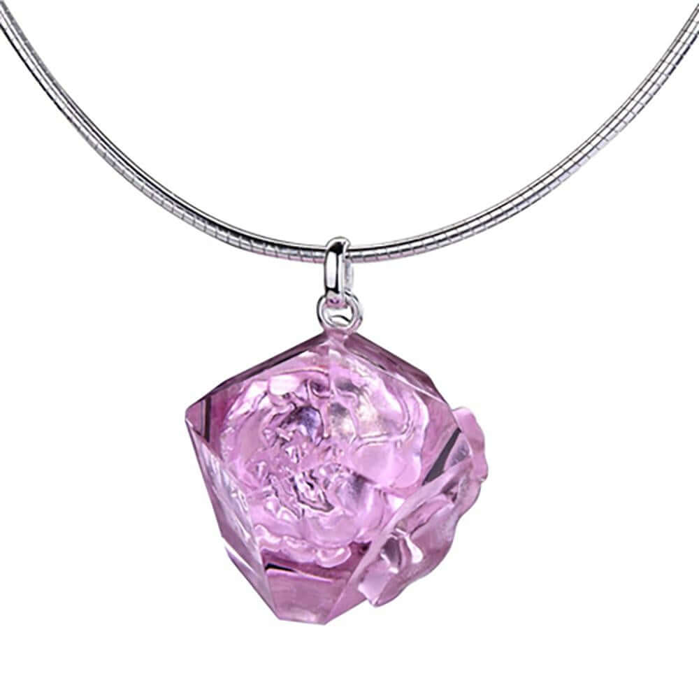 LIULI Crystal Art Crystal and Sterling Silver "A Sky in Bloom" Flower Pendant Necklace in Purple