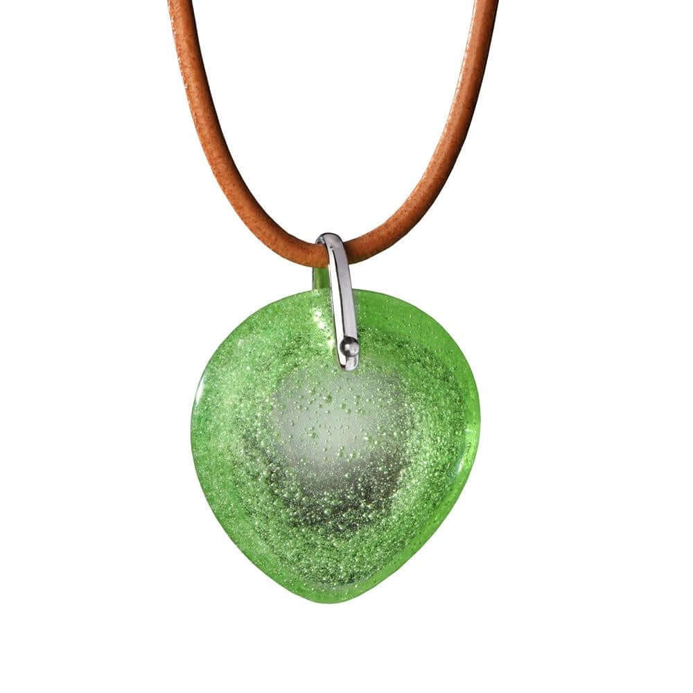 LIULI Crystal Art Crystal "True Love Everlasting" Pendant Necklace in Spring Green