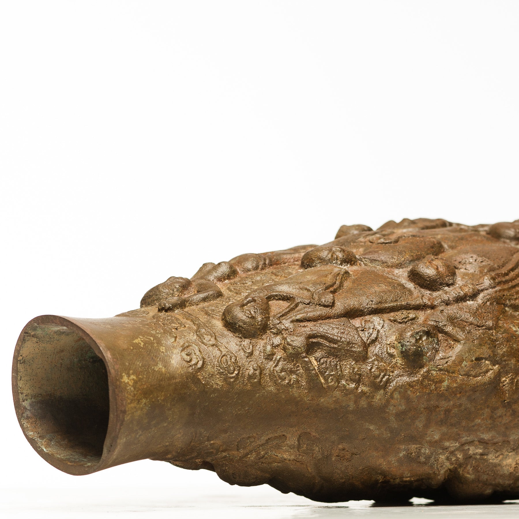 Verdigris Bronze Large Eighteen Luohan vase