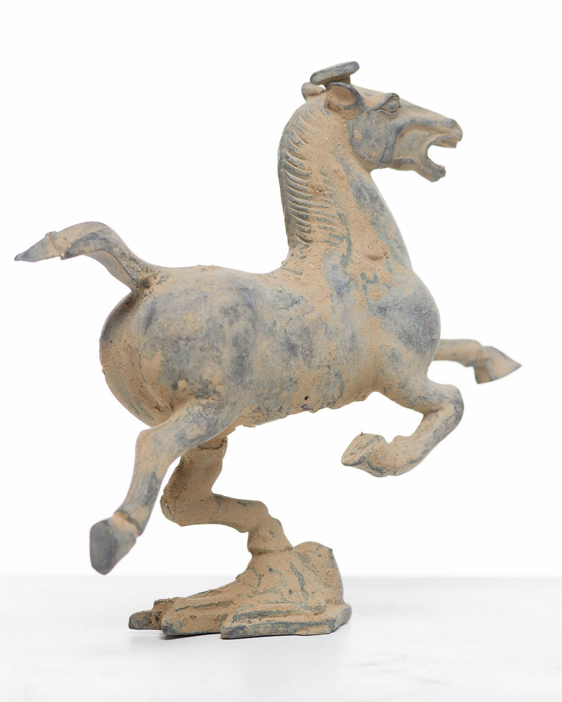 Verdigris Bronze Galloping Horse on Flying Swallow Sculpture
