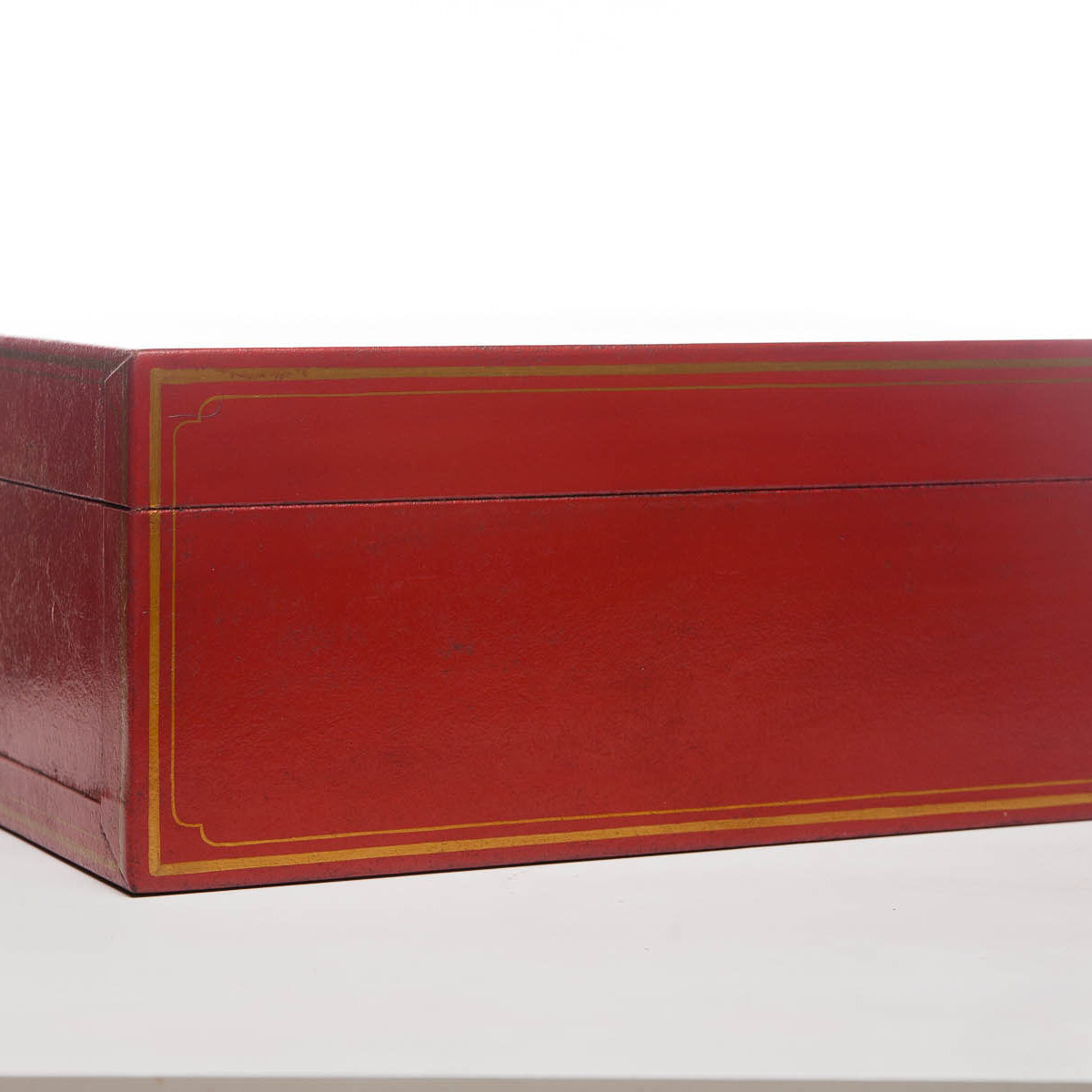 Lawrence & Scott Mandarin Red Regalia Leather Box