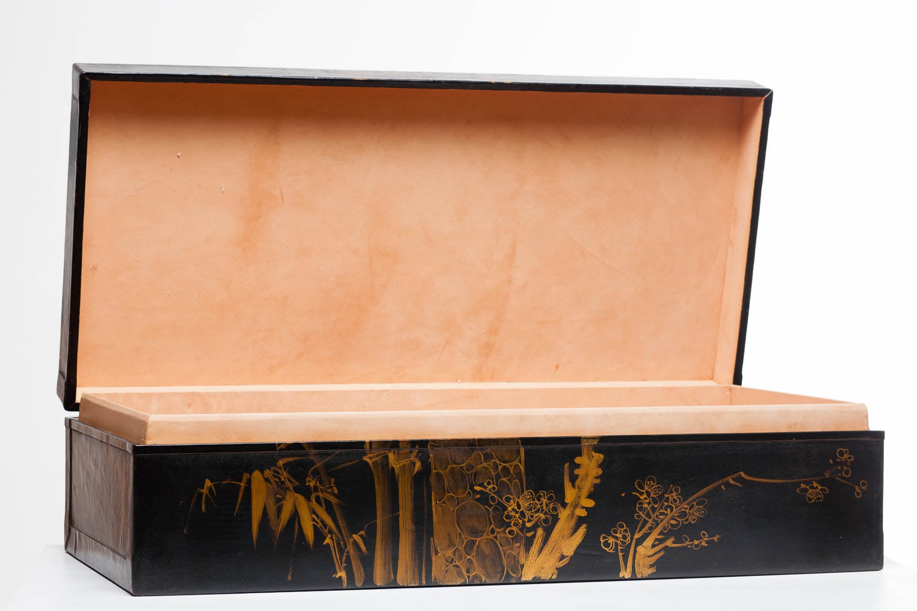 Black Meridian Wide Leather Box (34")