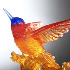 LIULI Crystal Art Crystal Humming Bird "Victory by Daybreak" (Gold/Red)