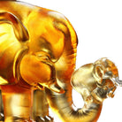 LIULI Crystal Art Crystal Elephant, "A Push Forward the Fortune"