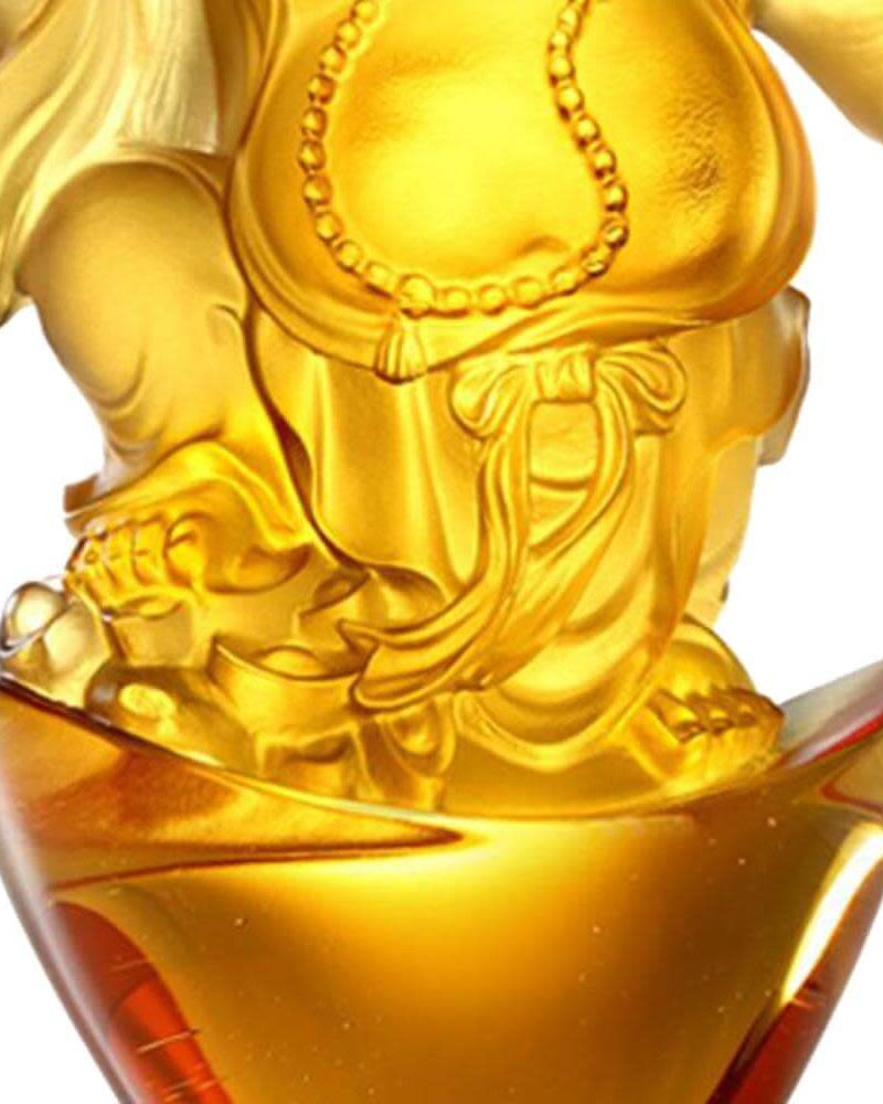 LIULI Crystal Art Crystal Buddha, Happy Belly Buddha, Laughter of the Little Maitreya Buddha
