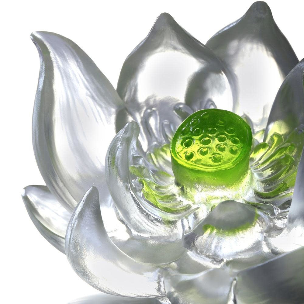 LIULI Crystal Art Crystal Lotus (Green)