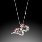 LIULI Crystal Art Crystal Orchid Double Heart Necklace, "An Orchid's Heart"