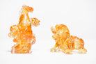 LIULI Crystal Art Crystal Foo Dogs "Happy Dogs Bring Everlasting Wealth" Crystal Sculpture