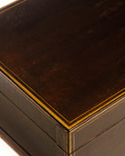 Mahogany Regalia Leather Box(16.5") with Hand-Painted tuxedo gold trim
