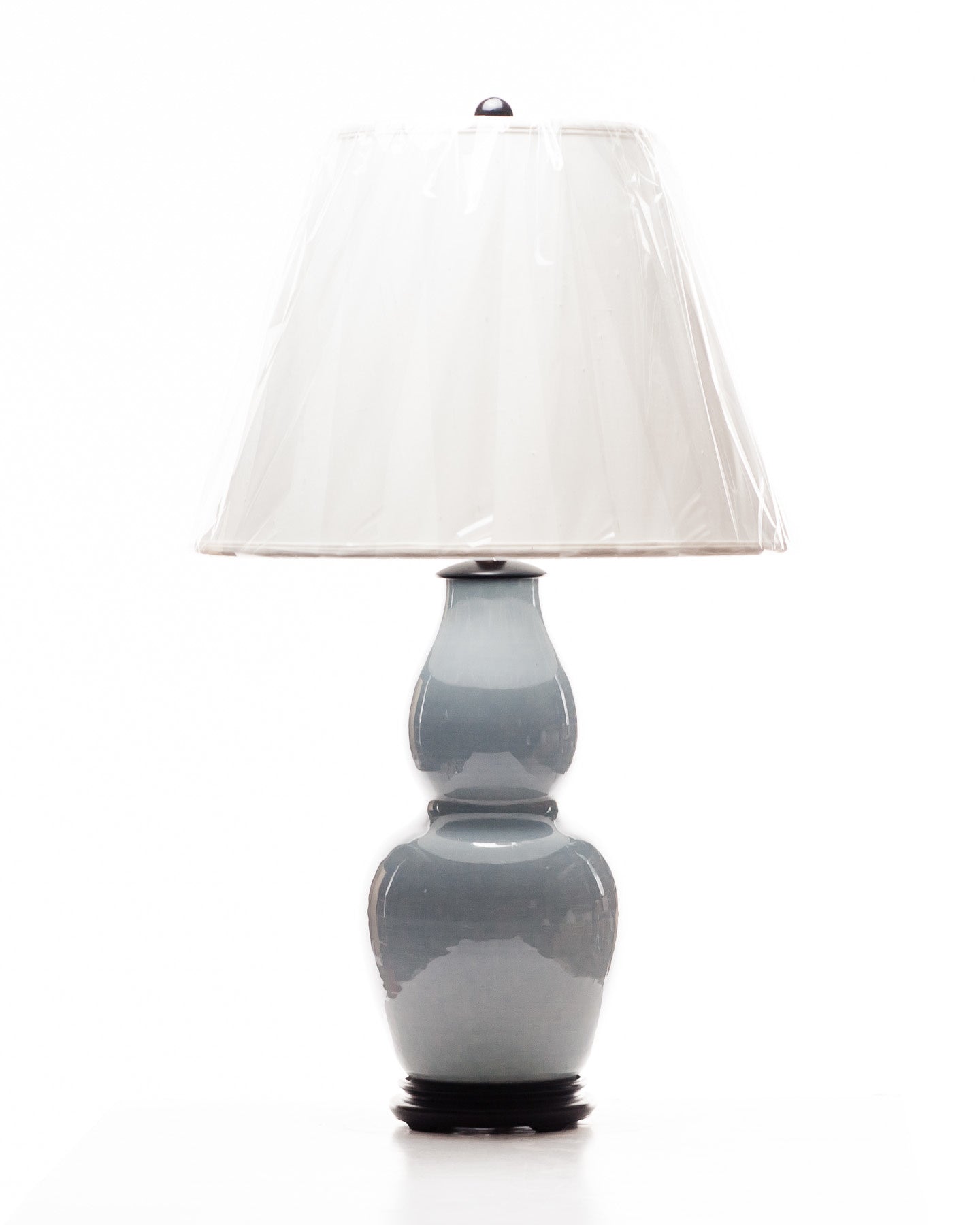 Legacy Scarlett Porcelain Table Lamp in Gray with Rosewood Base
