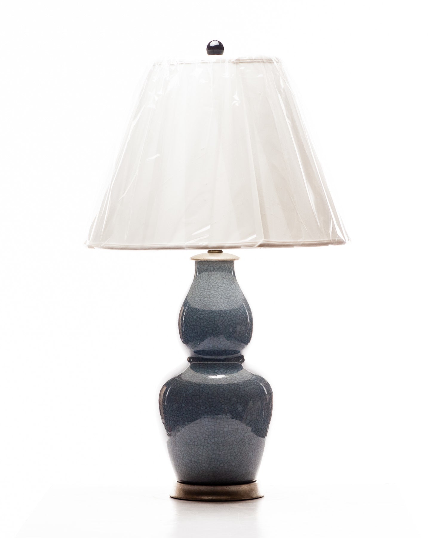 Legacy Scarlett Porcelain Table Lamp in Sky Blue Crackle with Silver Base