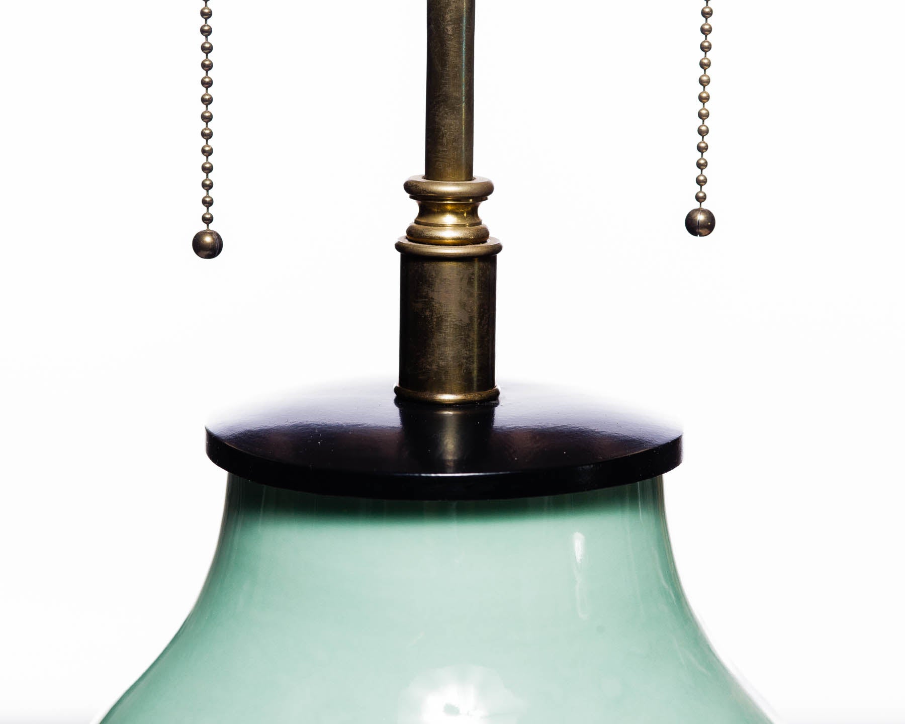 Lawrence & Scott Legacy Lagom Porcelain Lamp in Aquamarine with Rosewood Base