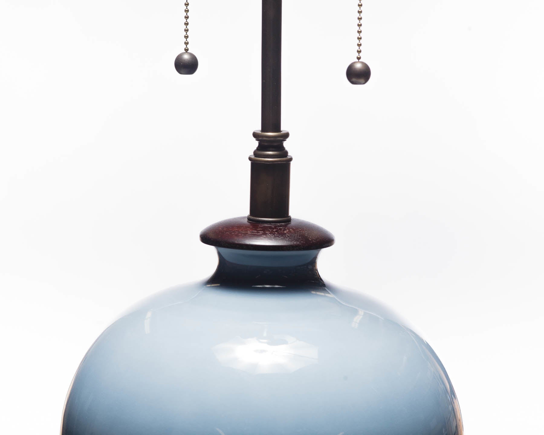 Dashiell Table Lamp in Steel Blue with Wood Base