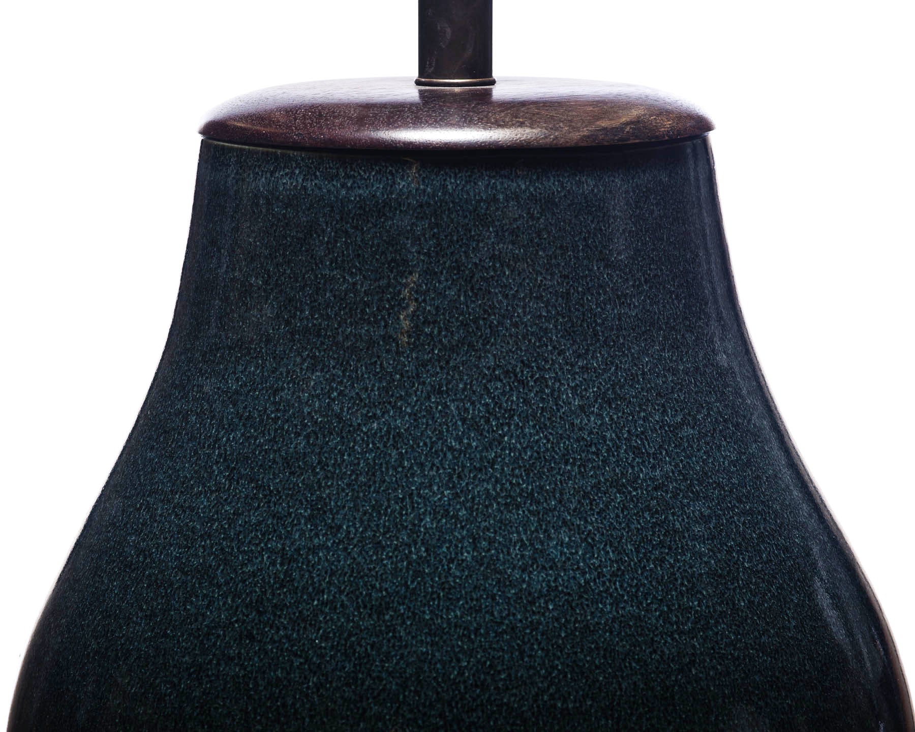 Legacy Lillian Table Lamp in Ocean Blue Textured Glaze with Rosewood Cap