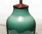 Legacy Lagom Porcelain Lamp in Green Crackle with Rosewood Base