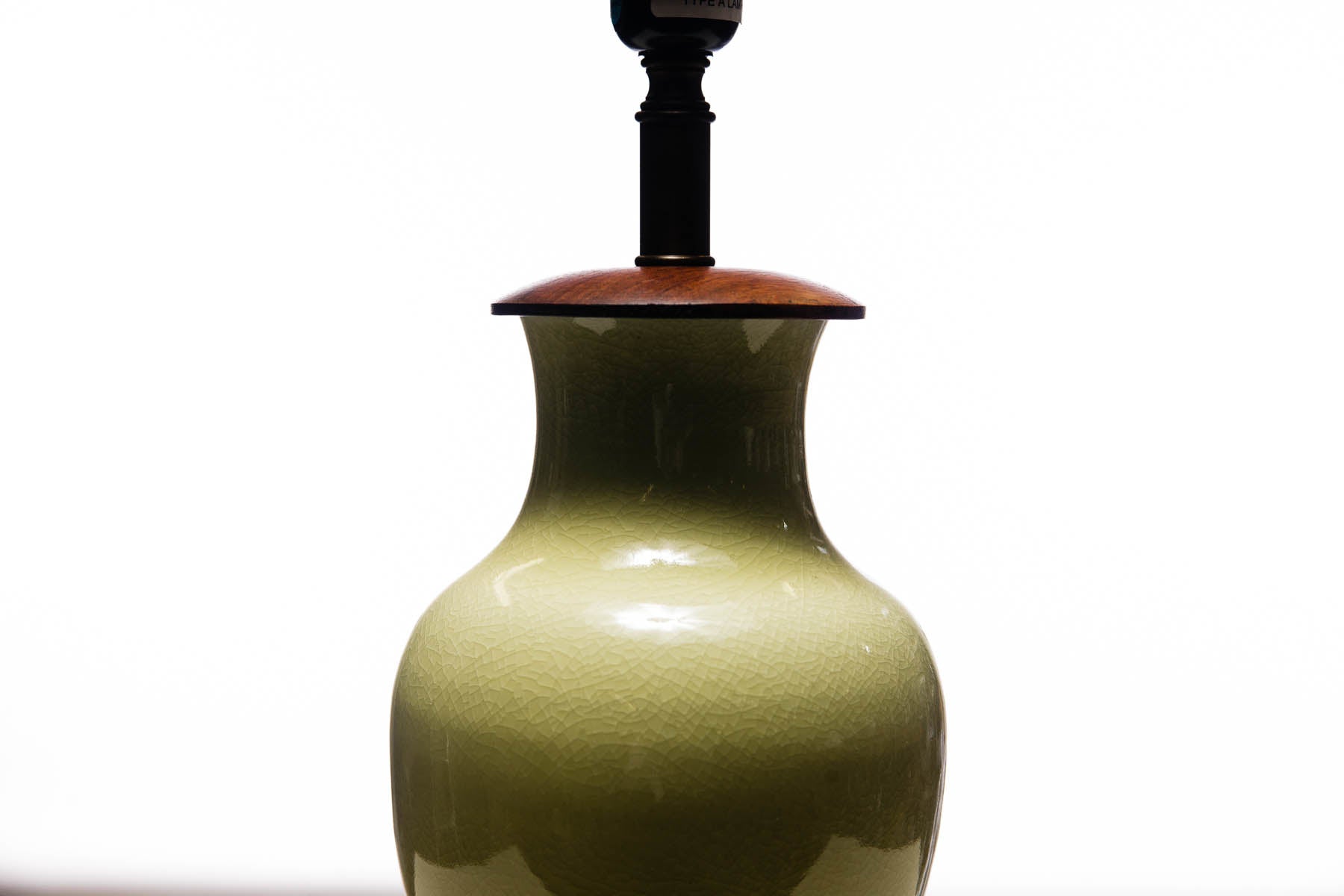 Legacy Gabrielle Baluster Porcelain Lamp in Avocado with Rosewood Base