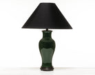 Gabrielle Porcelain Lamp in Racing Green with Rosewood Base