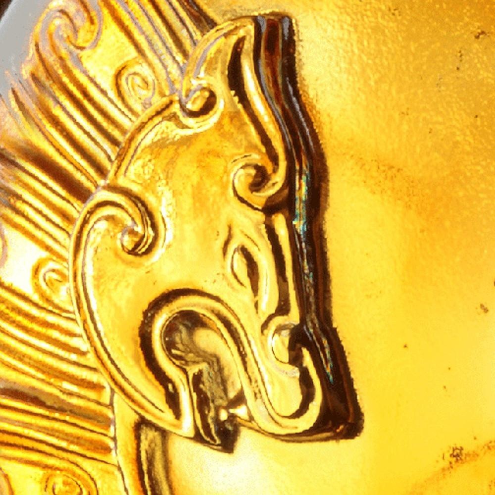LIULI Crystal Art Crystal Mythical Tiger Paperweight, Tiger of the West: Independent, Amber/Purple Clear (Limited Edition)
