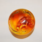 LIULI Crystal Art Crystal Mythical Snake Paperweight, Xuanwu of the North: Wonderful, Amber/Purple Clear (Limited Edition)