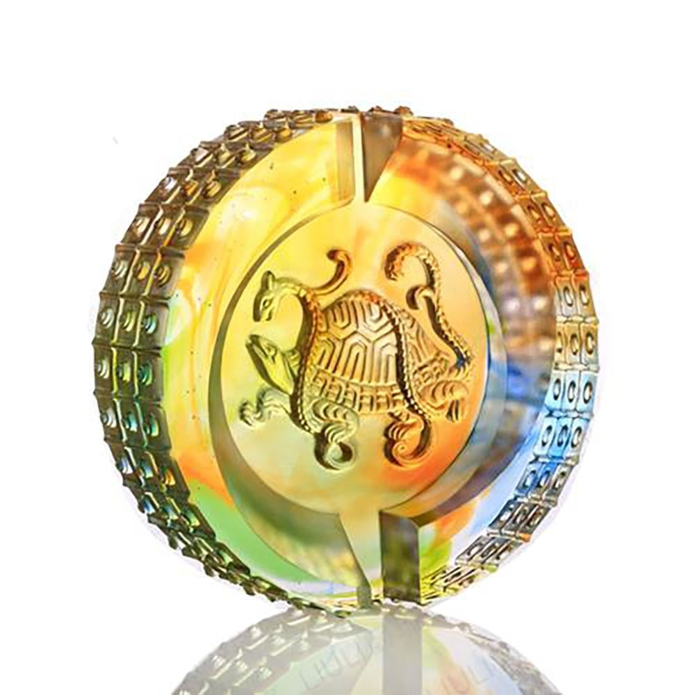LIULI Crystal Art Crystal Mythical Tortoise, Wisdom of the Black Tortoise, Guardian of the North (Limited Edition)