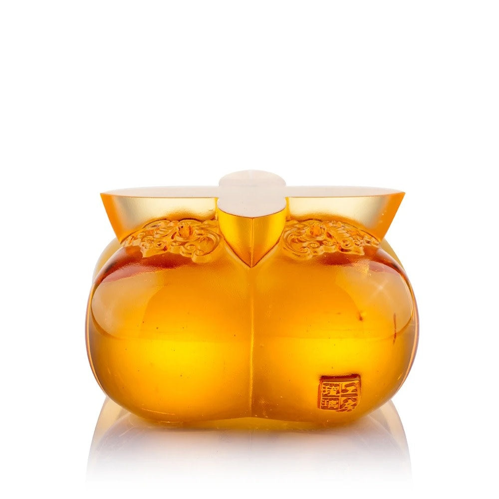LIULI Crystal Art Crystal Persimmon Kitchen Decor Paperweight "Fortune Four Ways"
