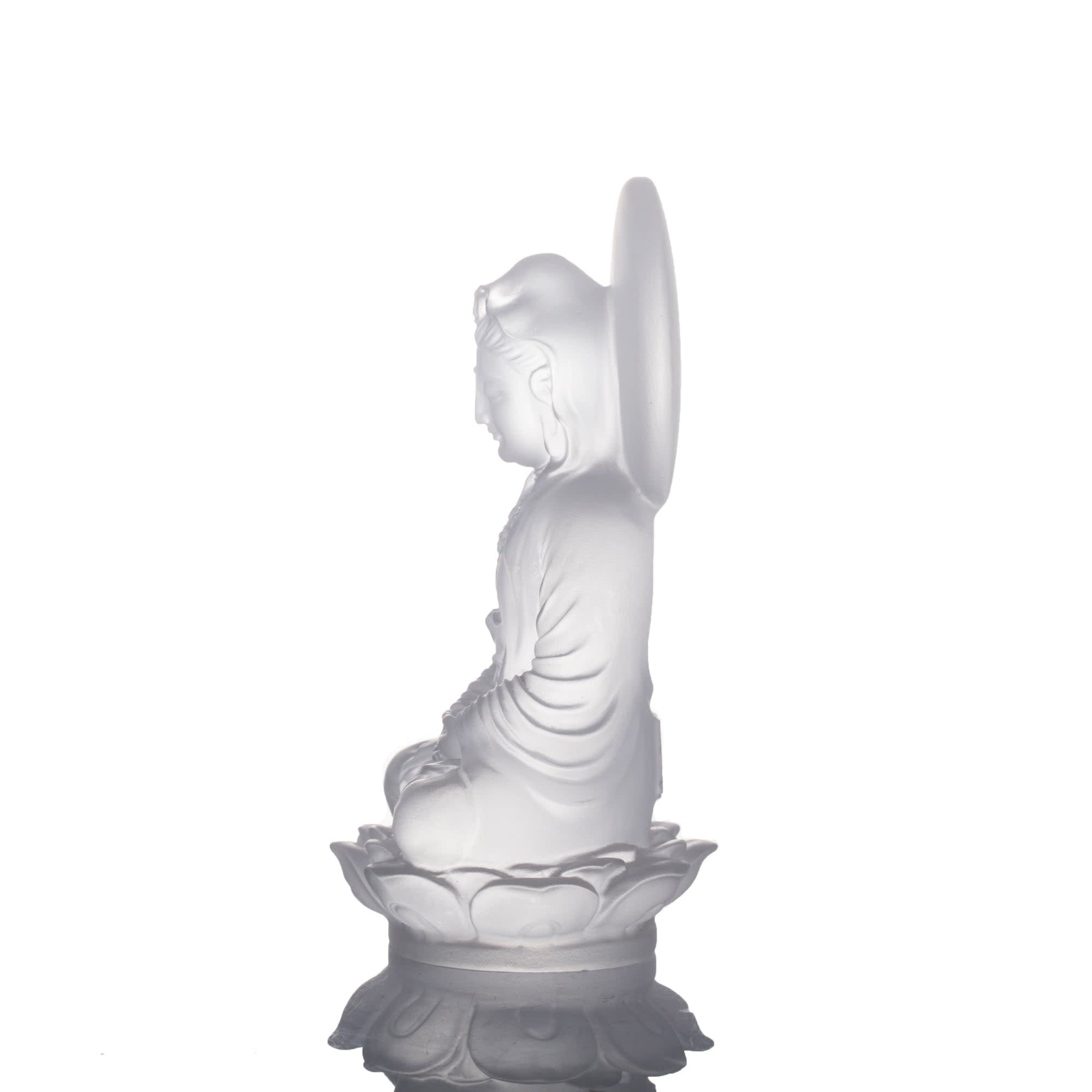 LIULI Crystal Art Crystal Guanyin Sculpture, "Accompanied By Ease"