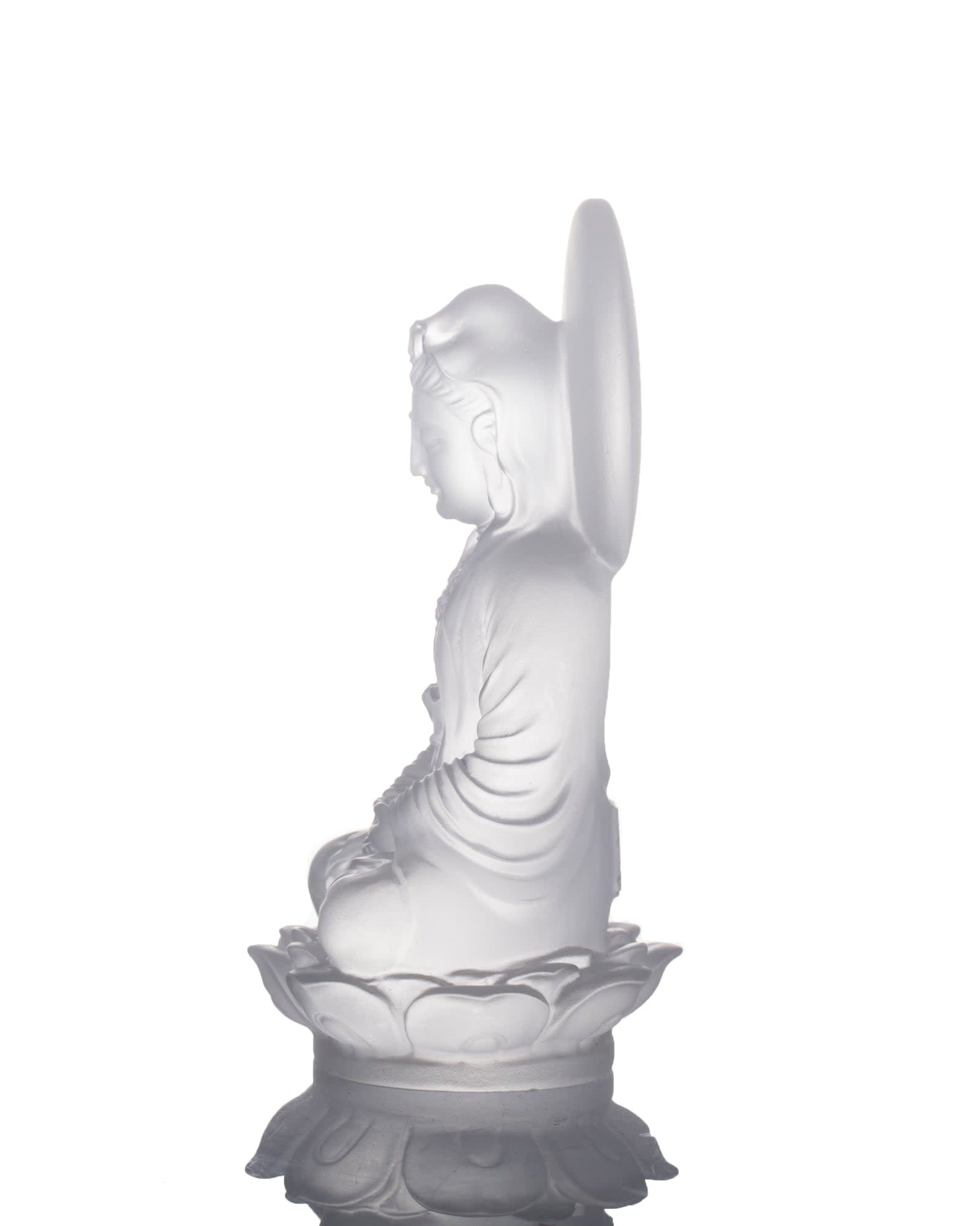 LIULI Crystal Art Crystal Guanyin Sculpture, "Accompanied By Ease"