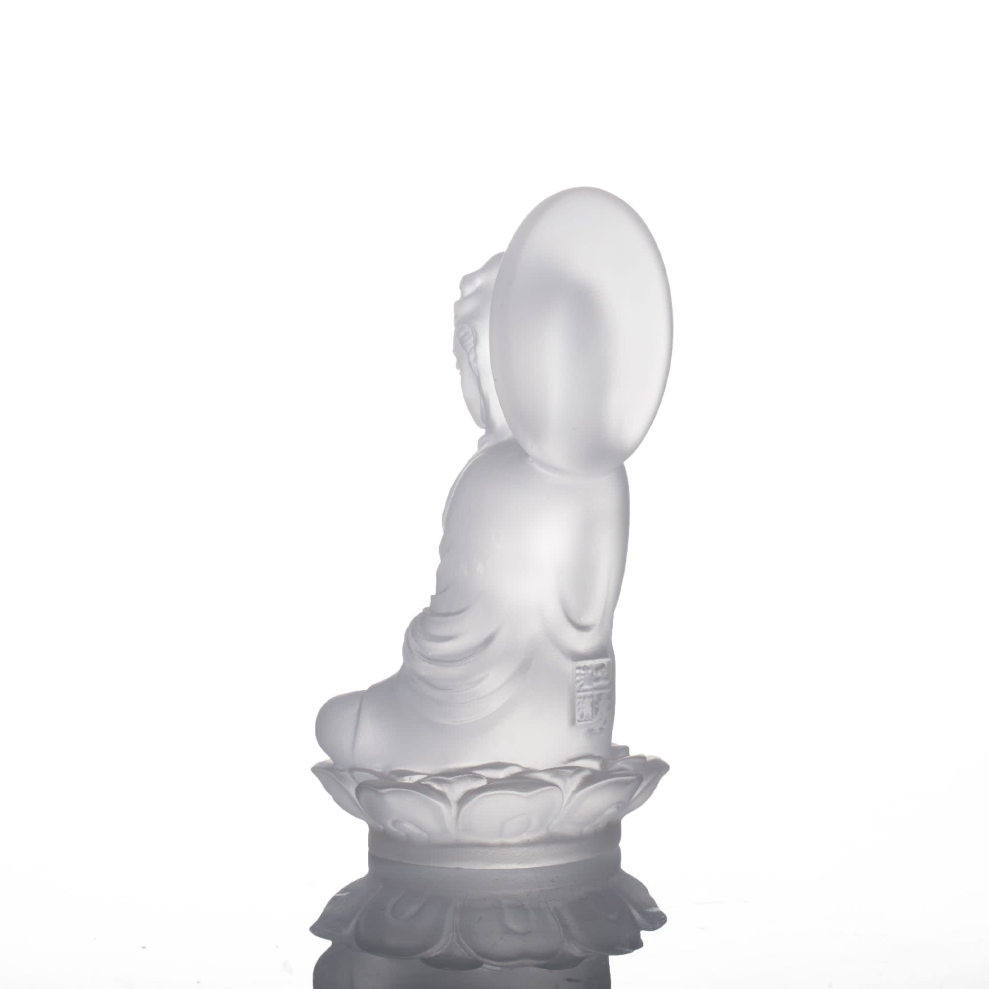 LIULI Crystal Art Crystal Guanyin Sculpture, "Accompanied By Ease"