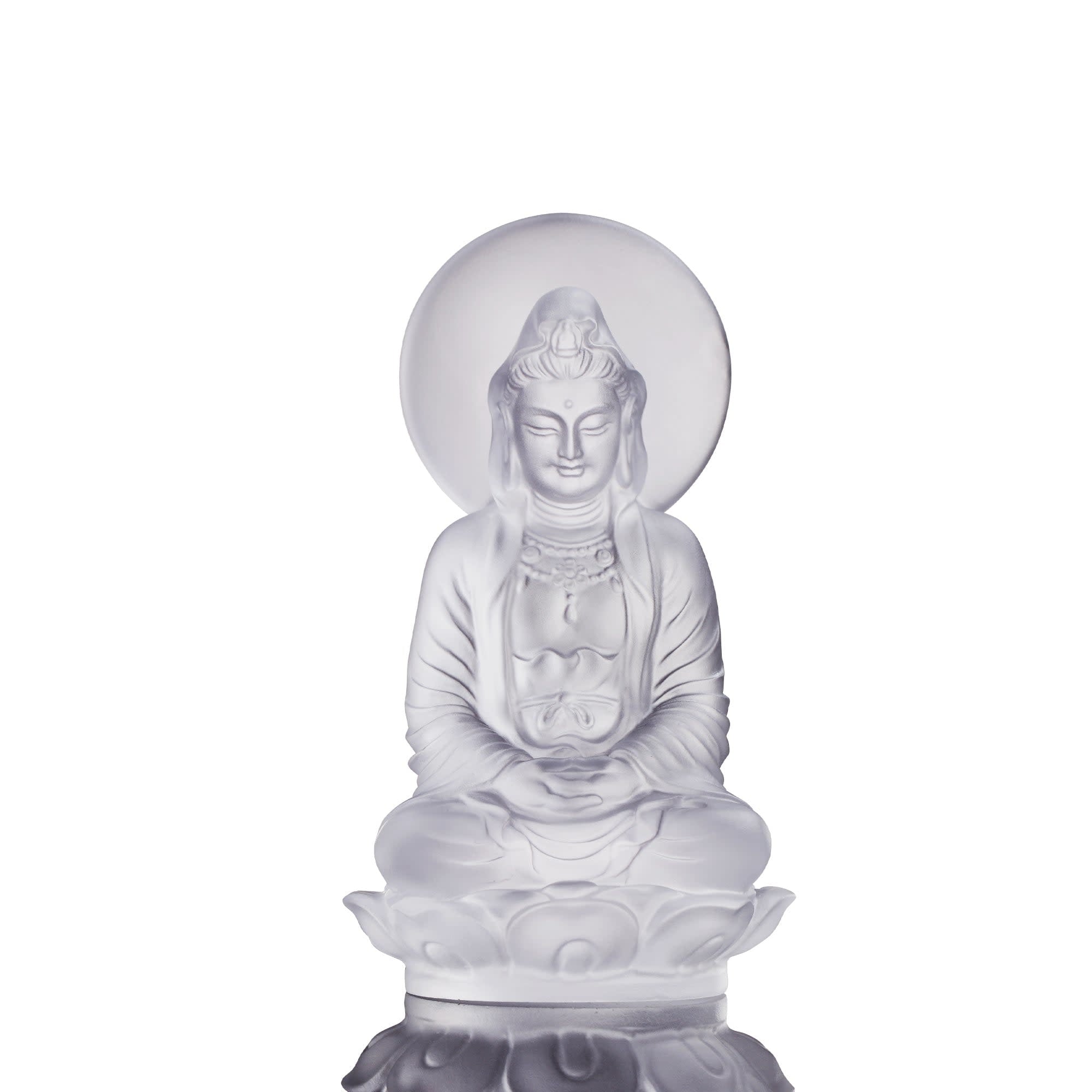 LIULI Crystal Art Crystal Guanyin Sculpture, "Accompanied By Ease + A Happy Excursion Set"
