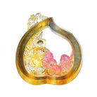 LIULI Crystal Art Crystal Peace Figurine, Spring Peach of Longevity