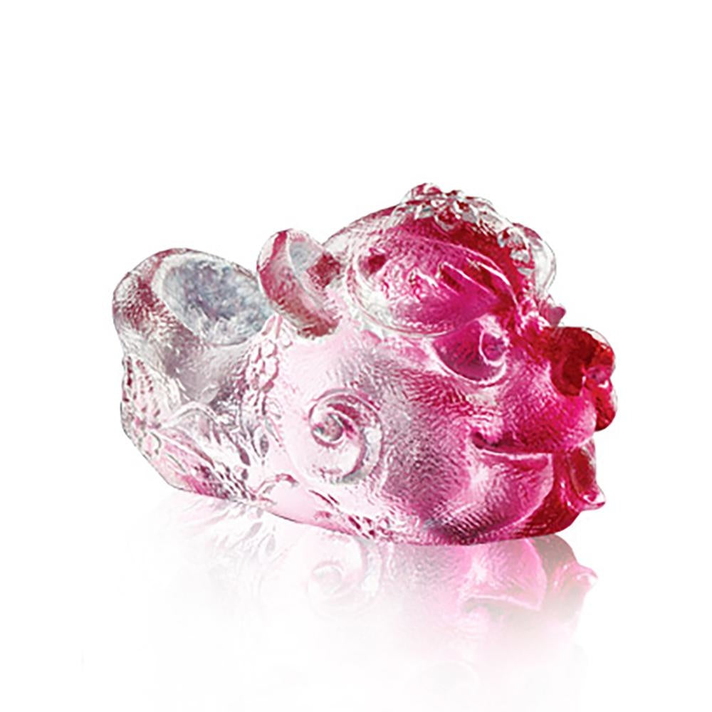 LIULI Crystal Art Crystal Mythical Qilin, Becoming King, Gold Red/Purple Clear (Limited Edition)
