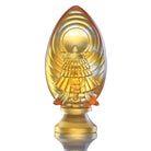 LIULI Crystal Art Crystal Feng Shui Victory Banner-Auspices Far and Wide, Eight Auspicious Offerings, Light Amber (Limited Edition)