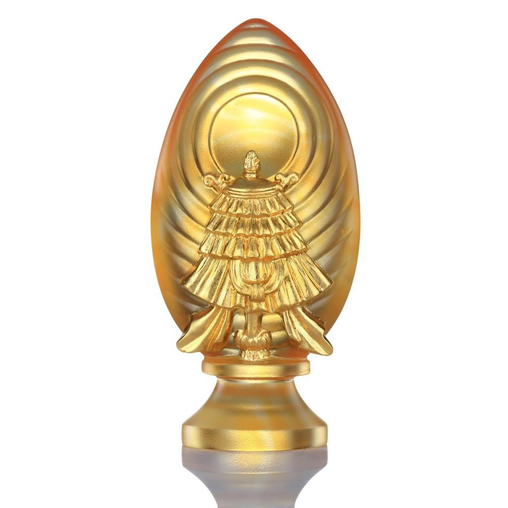 LIULI Crystal Art Crystal Feng Shui Victory Banner-Auspices Far and Wide, Eight Auspicious Offerings, 24K Gold Gilded (Limited Edition)