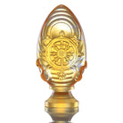 LIULI Crystal Art Crystal Feng Shui Dharma Wheel-Auspicious Fulfillment, Eight Auspicious Offerings, Light Amber (Limited Edition)