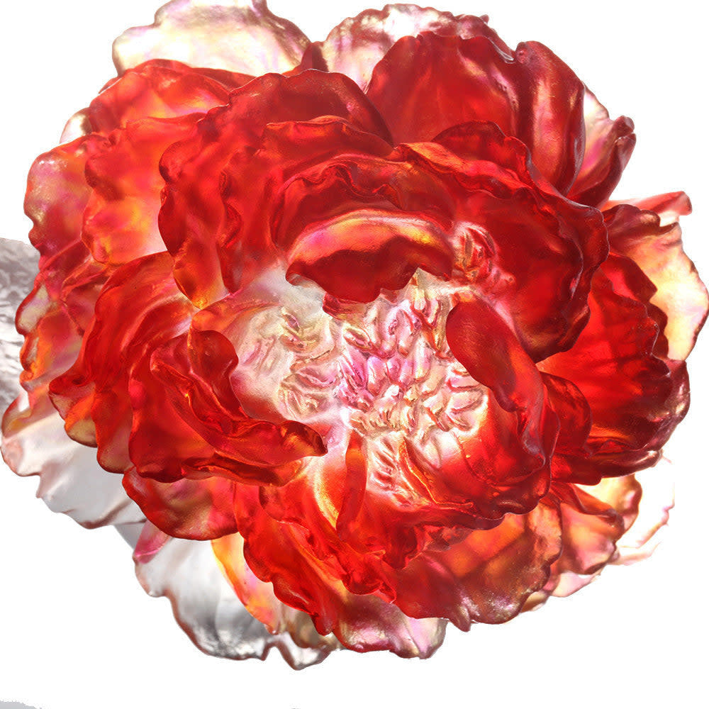LIULI Crystal Art Crystal Peony Flower Figurine | Wonderous Bloom