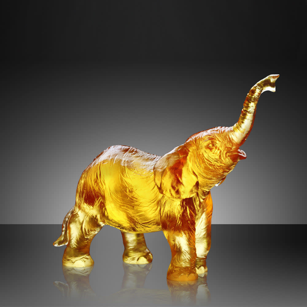 LIULI Crystal Art Forever Toward the Sky - Elephant Figurine (Ambition)