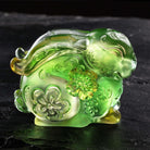 LIULI Crystal Art Crystal Crouching Rabbit, "The Moment Before Leaping"