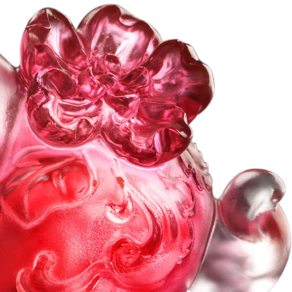 LIULI Crystal Art Crystal Bunny Rabbit Figurine - "Running Rabbit, Fortune with Each Step"