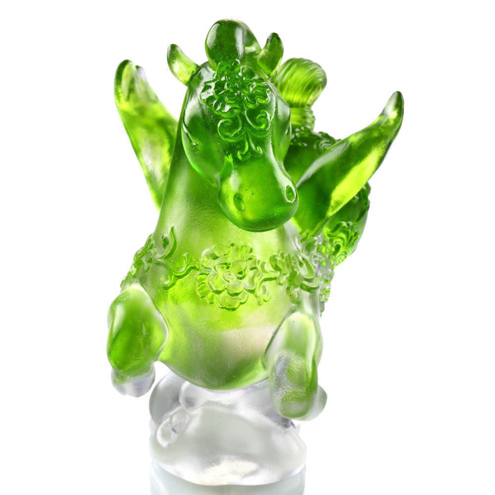 LIULI Crystal Art Crystal Miniature Horse Figurine, "Little Young Pegasus"