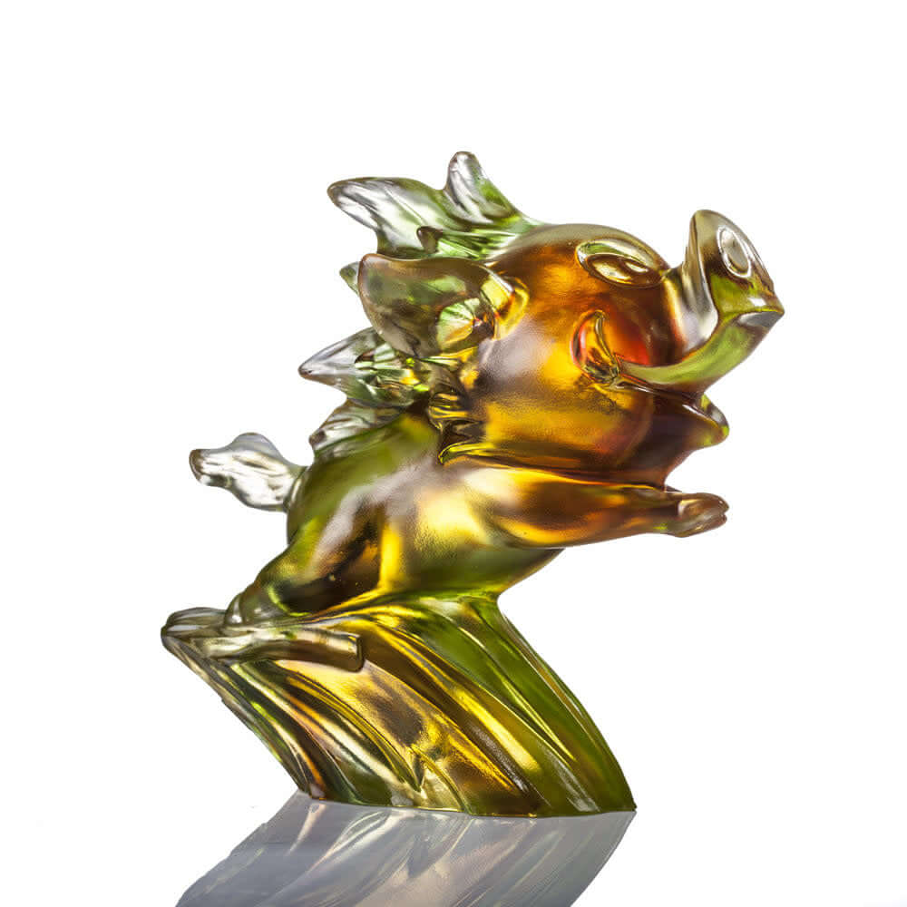 LIULI Crystal Art Crystal Animal, Pig, In Pursuit of Dreams