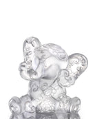 LIULI Crystal Art LIULI Crystal Elephant Sculpture "Lucky Little Elephant" in Powder White