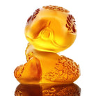 LIULI Crystal Art Crystal Year of the Snake "Serpentine" Chinese Zodiac Figurine in Amber (Limited Edition)