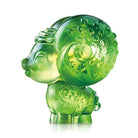 LIULI Crystal Art Crystal Year of the Sheep Chinese Zodiac "Dear" Figurine in Amber/Green Clear (Limited Edition)