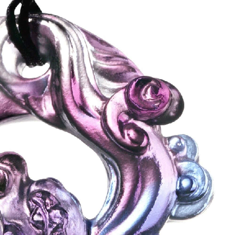LIULI Crystal Art Crystal "Dance of the Dragon" Pendant Necklace in Royal Purple & Red (Limited Edition)