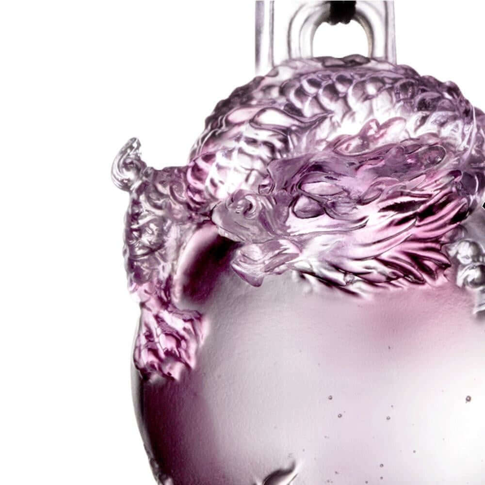 LIULI Crystal Art Crystal "The Sun Shines on the Dragon Within" Pendant Necklace in Purple (Limited Edition)
