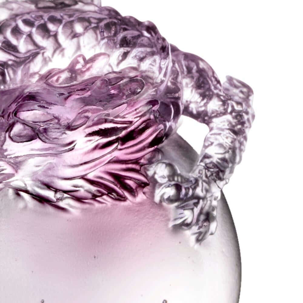 LIULI Crystal Art Crystal "The Sun Shines on the Dragon Within" Pendant Necklace in Purple (Limited Edition)