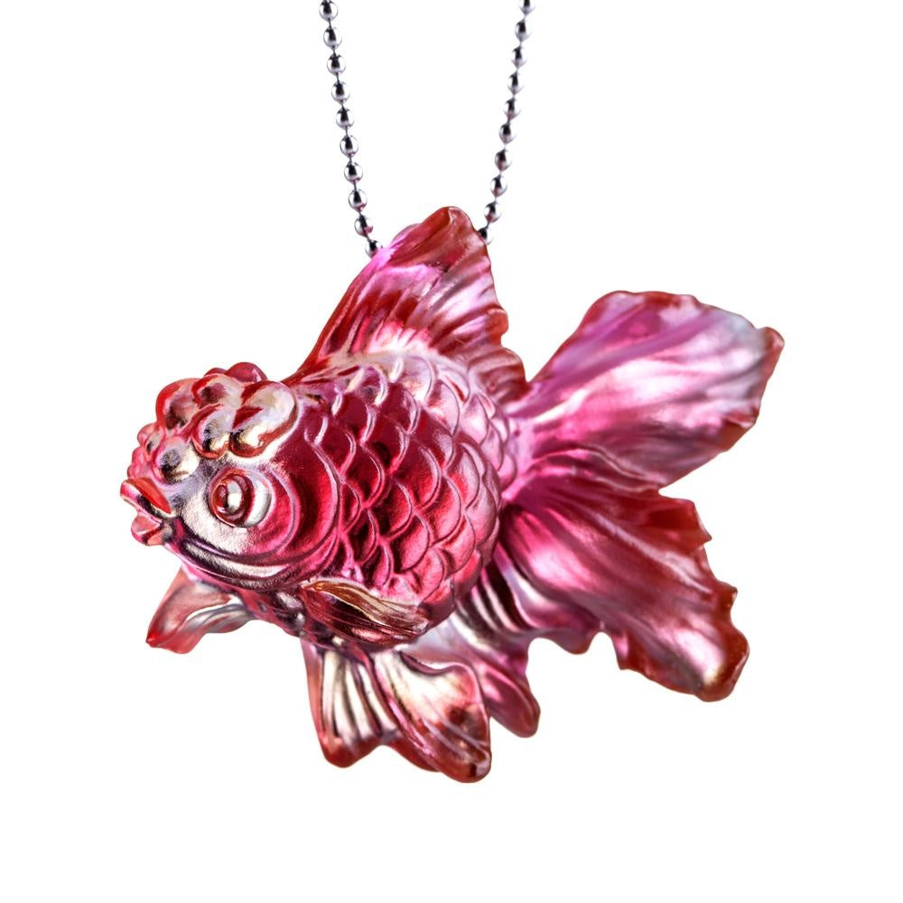 LIULI Crystal Art Crystal Goldfish Pendant Necklace "Upon the Heart"