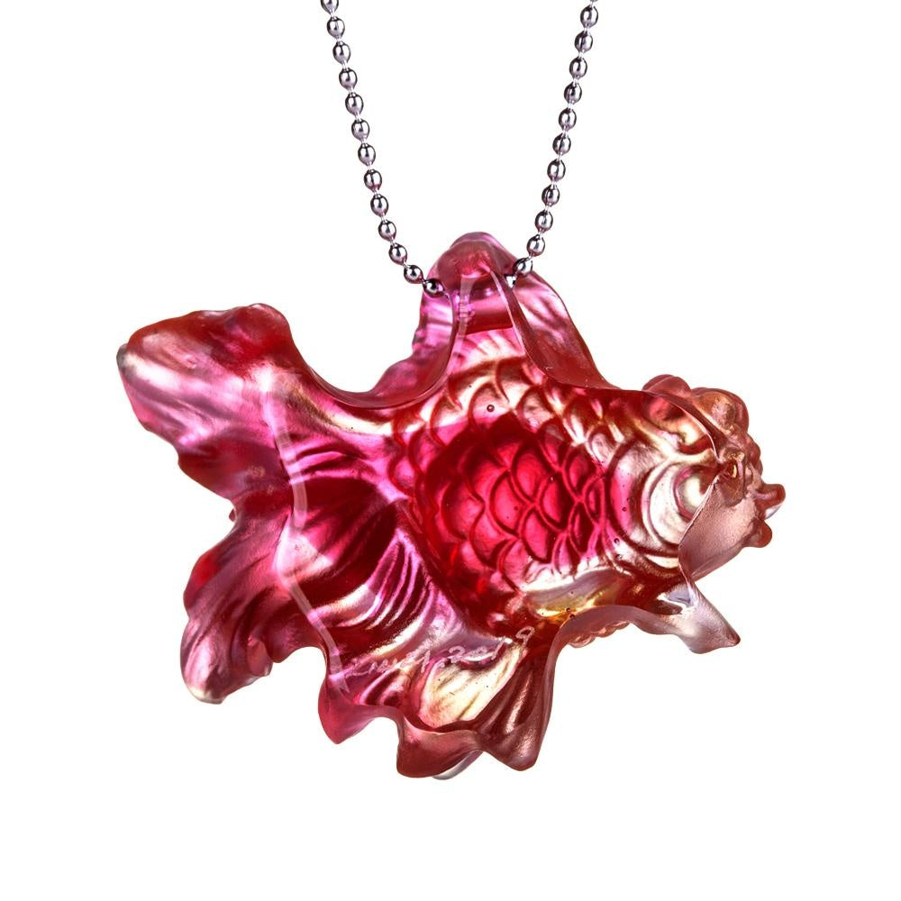 LIULI Crystal Art Crystal Goldfish Pendant Necklace "Upon the Heart"