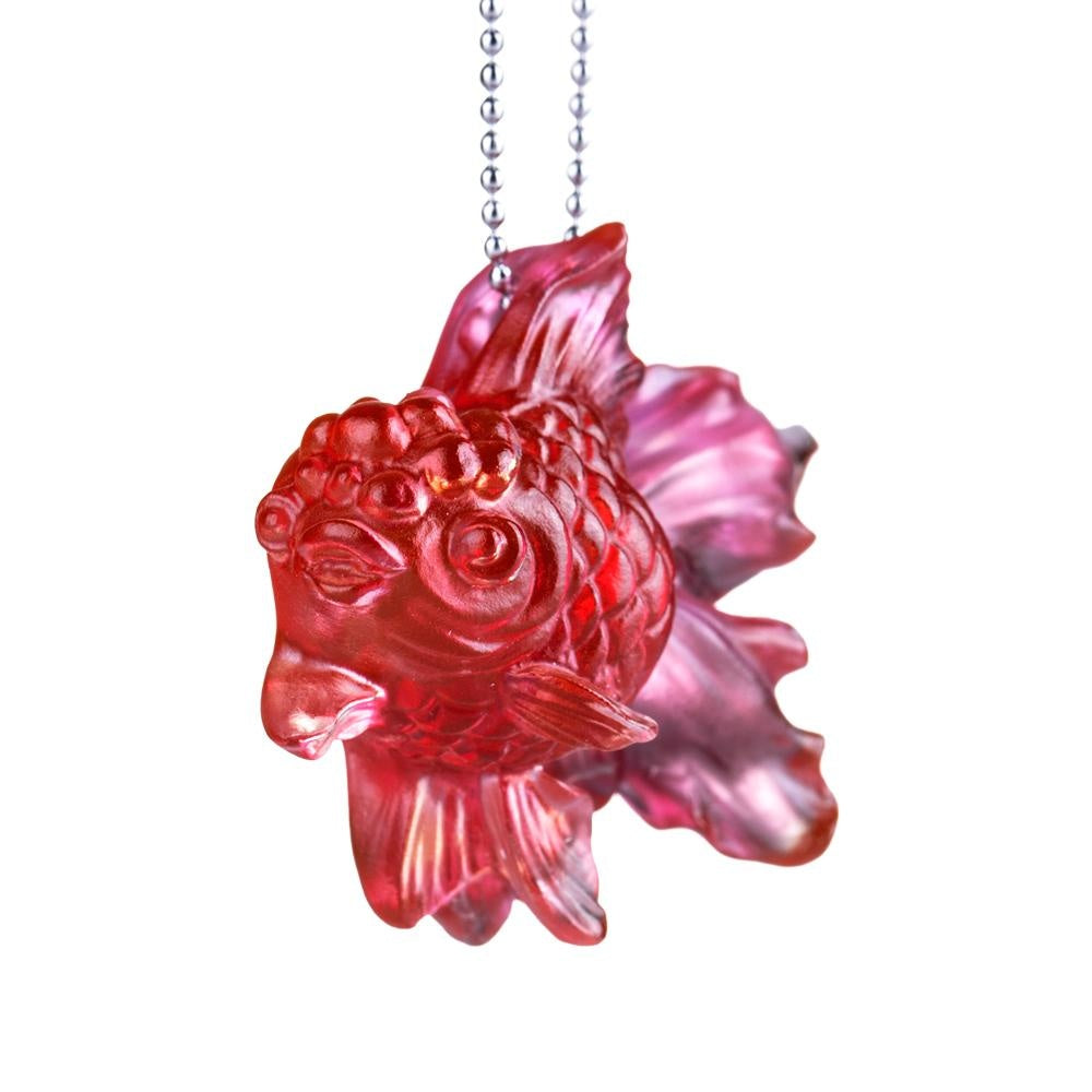 LIULI Crystal Art Crystal Goldfish Pendant Necklace "Upon the Heart"